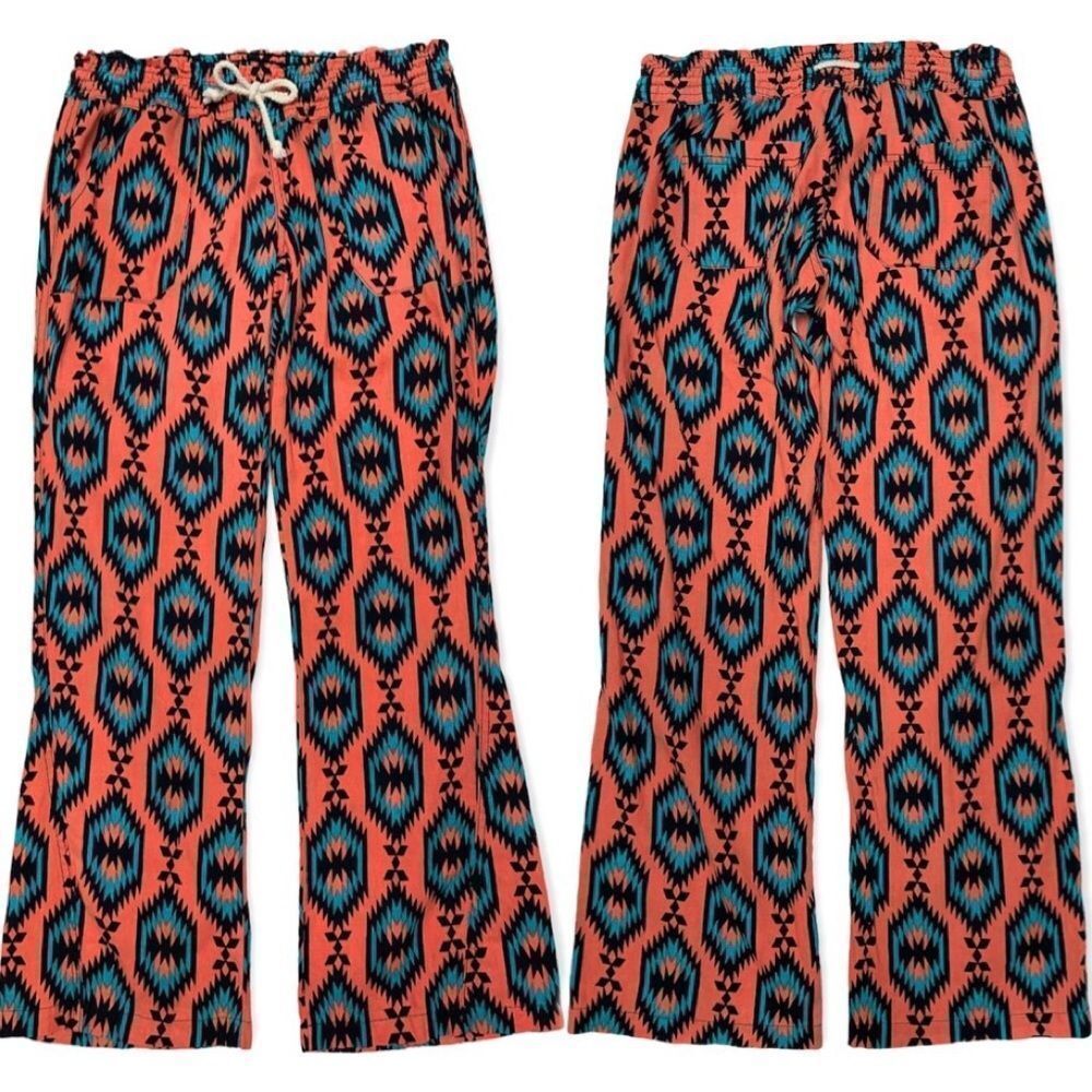 Boho Linen Beach Pants with Pockets Size Small